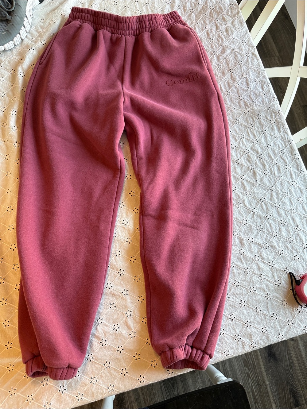 Comfrt women’s Fleece Sweatpants - Rose Pink